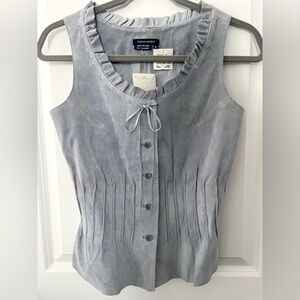 Suede Vest Fitted Leather